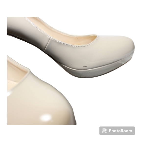 MAX Fisher Patent Leather Platform Beige Heels - Picture 10 of 12